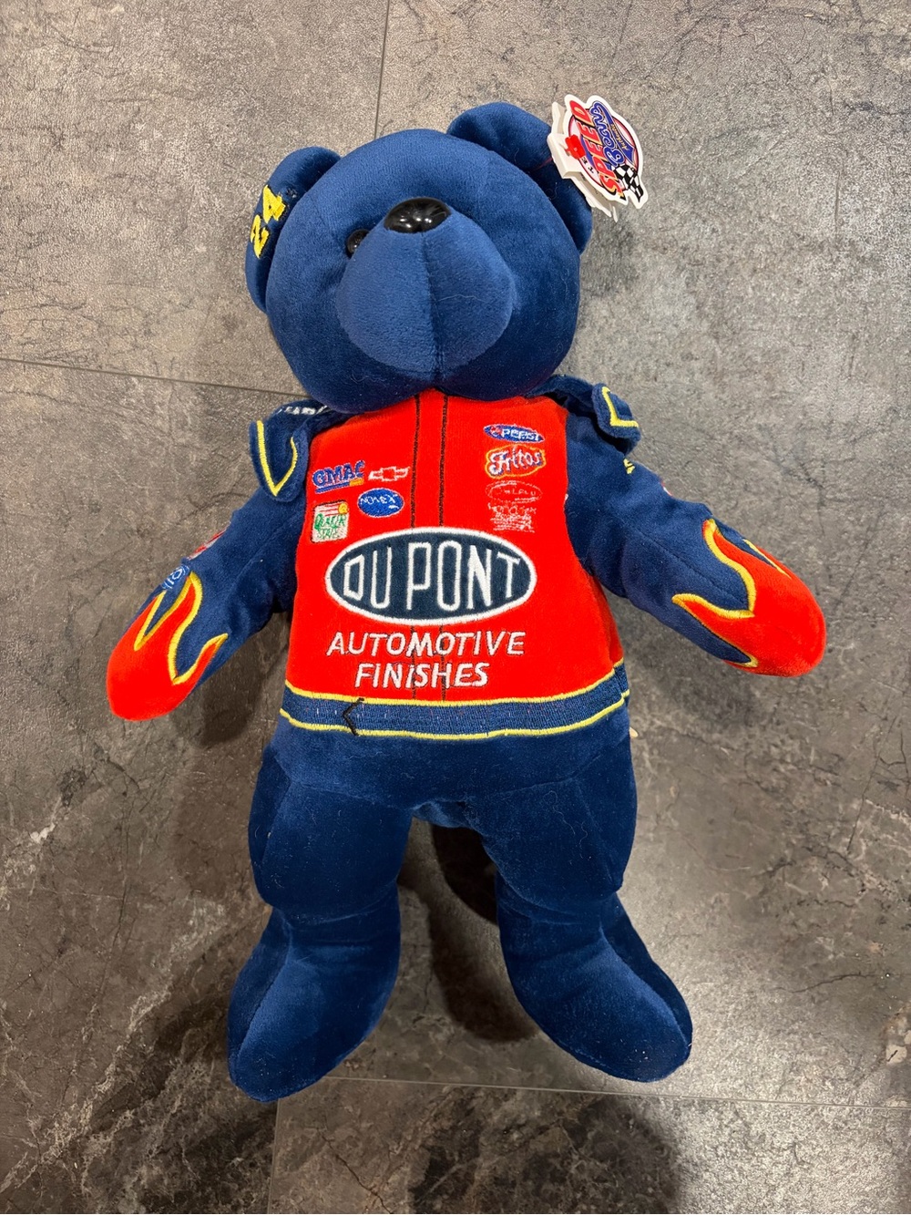 NASCAR 2001 Jeff Gordon DuPont Automotive Finishes Blue Bear Plush With Tags